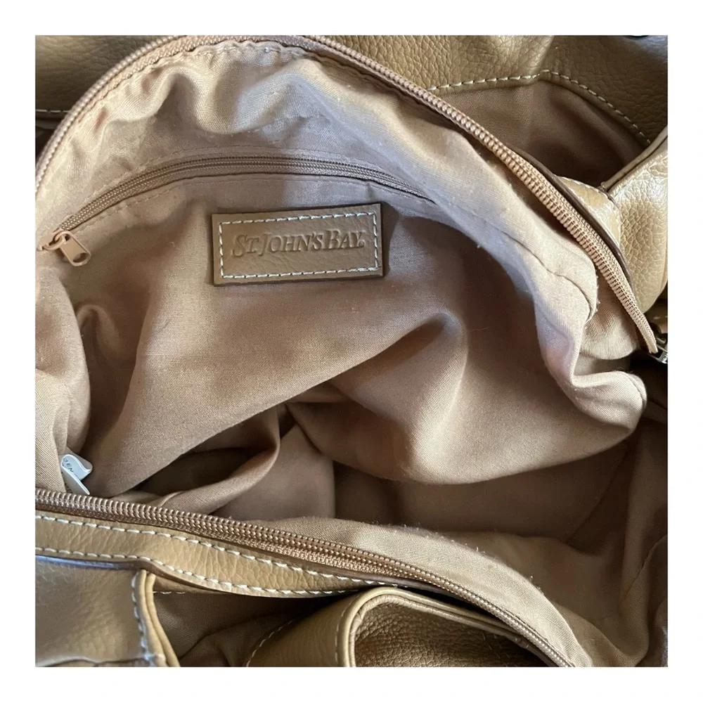 St.Johns Genuine Leather Satchel Double Handle Handbag.